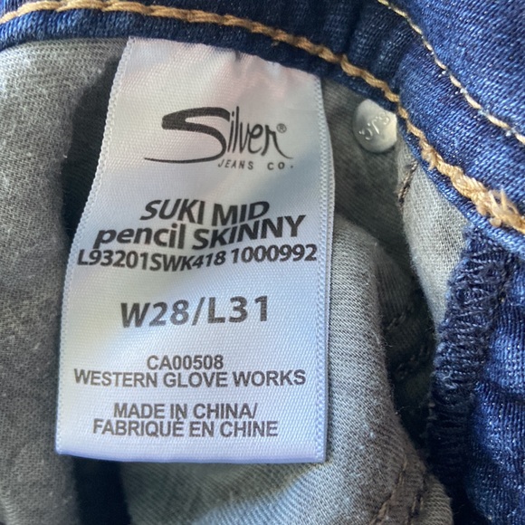 Silver Suki Joga Jeans W28/L31 - Picture 9 of 9